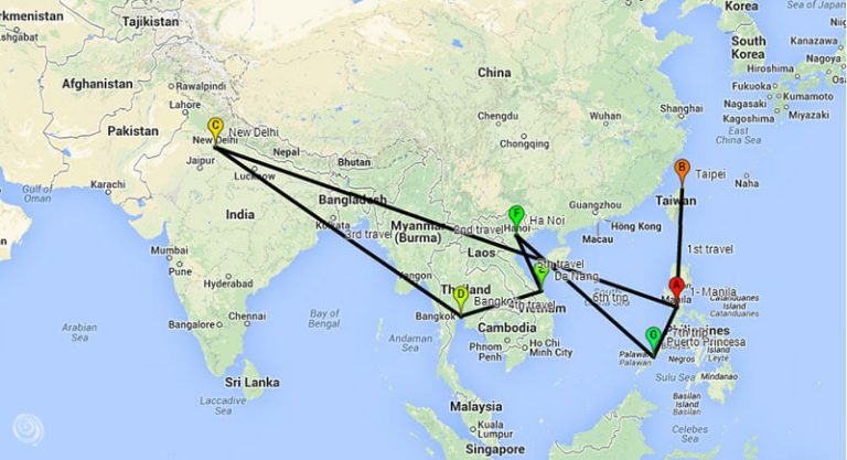 travel itinerary Asia